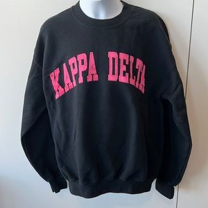 Kappa Delta Sorority Sweatshirt, KD, Size Medium, black with pink embroidery